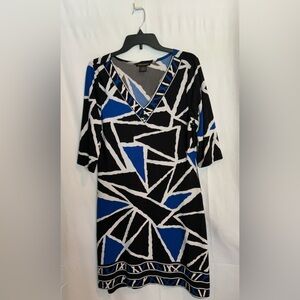 Susan Lawrence - Abstract Blue and Black Dress